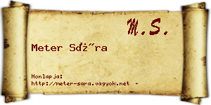 Meter Sára névjegykártya